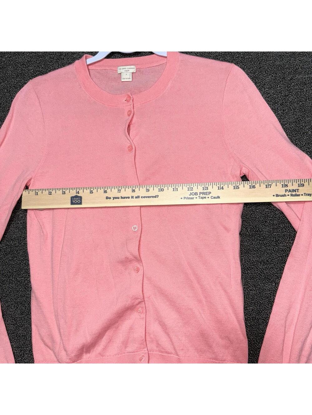 J. Crew Caryn Cardigan S Pink Cotton Stretch Soft Neutral Office Casual Preppy - Picture 5 of 7